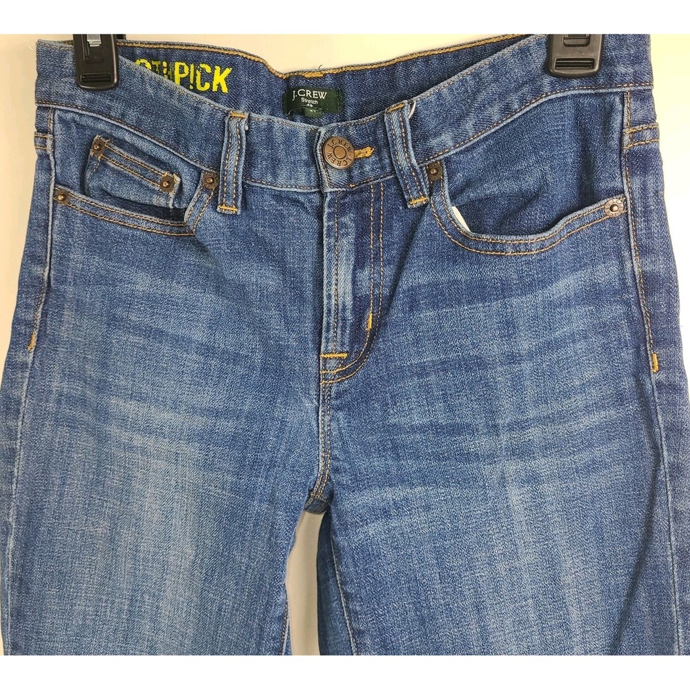 J Crew Womens 27 x 30" Matchstick Slim Straight Jeans Dark Wash Stretch Denim